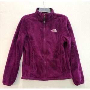 Women's The North Face Purple Fuzzy‎ Fleece Zip Jacket Size Medium